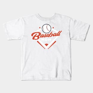 Baseball Mom // Vintage Baseball Mom Diamond Bat and Ball Kids T-Shirt